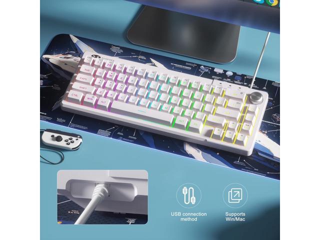 MageGee Mini 60% Gaming Keyboard, RGB Backlit Ultra-Compact Keyboard, TS68 Ergonomic Waterproof Mechanical Feeling Office Computer Keyboards for...