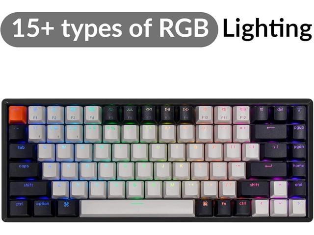 Keychron K2 75% Layout 84 Keys Hot-swappable Bluetooth Wireless/USB Wired Mechanical Keyboard with Super Brown Switch/Double-Shot Keycaps/RGB...