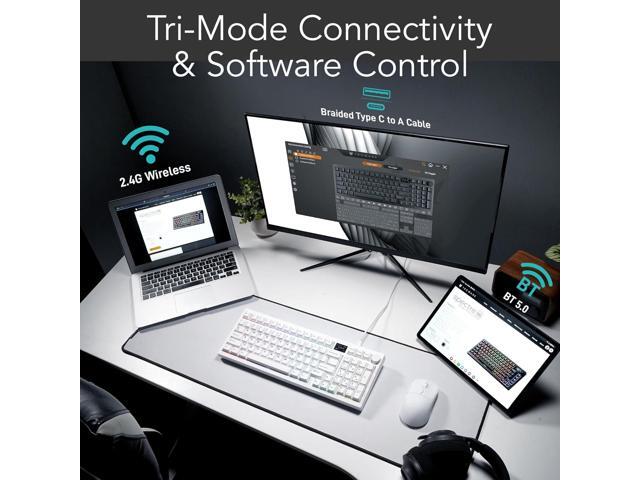 TECWARE Spectre 96% RGB Mechanical Gaming Keyboard Customizable LCD Screen Tri-Mode Wireless with Knob Gasket Mount South Face 5-Pin...