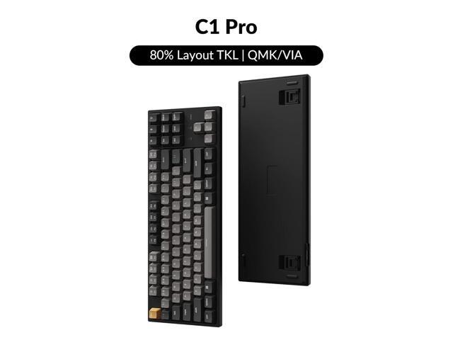 Keychron C1 Pro Wired Mechanical Keyboard TKL Layout, QMK Programmable RGB Backlit with Hot-swappable K Pro Red Switch, OEM Profile Double-Shot PBT...