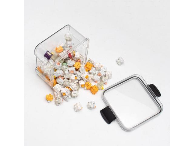 2 pcs Keyboard Switch Container, Switch Storage Box, Mechanical Keyboard Keycap Switches Storage Box,Transparent Plastic Sealed Can(460ml-2pcs)