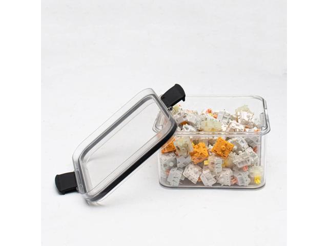 2 pcs Keyboard Switch Container, Switch Storage Box, Mechanical Keyboard Keycap Switches Storage Box,Transparent Plastic Sealed Can(460ml-2pcs)