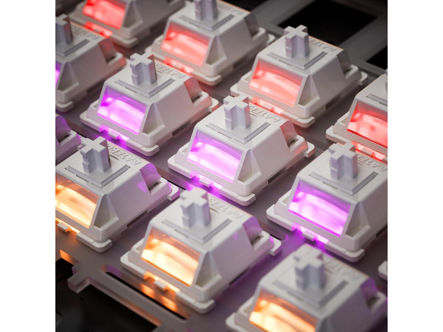 Gateron Smoothie Linear Switches,RGB LED 5 Pin White 22mm Dual-Stage Spring Pre-lubed 40gf Full POM Switches for MX Mechanical Keyboard(72PCS)