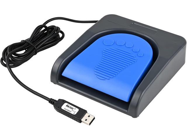 iKKEGOL Upgraded USB Single Foot Pedal Switch Control One Key Footswitch Program Customized Computer Keyboard Mouse Game Action HID (Blue Pedal)