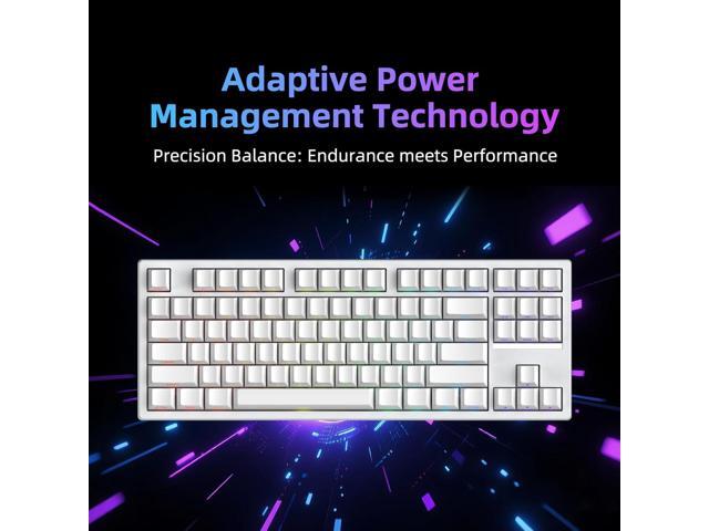 FE87 V2 Wired TKL Layout Mechanical Keyboard, Support SODC, Gasket Structure, Hot Swappable, Gaming Keyboard (White/Crystal Snow Switch)
