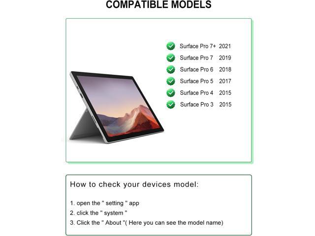 Surface Pro Keyboard for Pro 3/4/5/6/7/7 Plus, Wireless Bluetooth Surface Keyboard with 12 Gesture Touchpad, 7 Colors Backlit, Smart Sleep/Wake,...