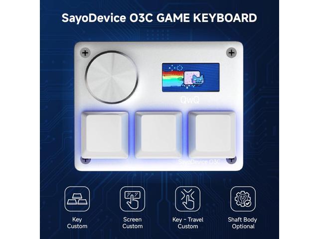 O3C Rapid Trigger Hall Effect Keyboard Suitable for OSU and Geometry Dash Rhythm Game Macro Keypad with Magnetic Linear Switches (Silvery, Gateron...