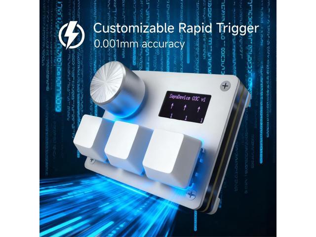 O3C Rapid Trigger Hall Effect Keyboard Suitable for OSU and Geometry Dash Rhythm Game Macro Keypad with Magnetic Linear Switches (Silvery, Gateron...