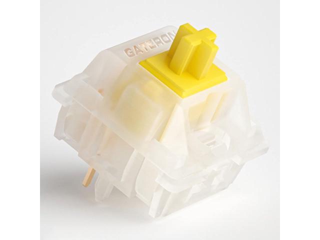 GATERON Milky Yellow Pro Switches Pre-lubed 5 Pin Linear Keyboard Switches for MX Mechanical Keyboard (90 Pcs, Yellow)