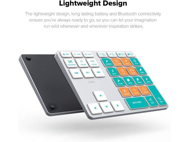 JCPAL ProGuide Wireless Keyboard for Procreate - Bluetooth Rechargeable Macro Pad Mini Keyboard for iPad Procreate with 35 Color-Coded Buttons