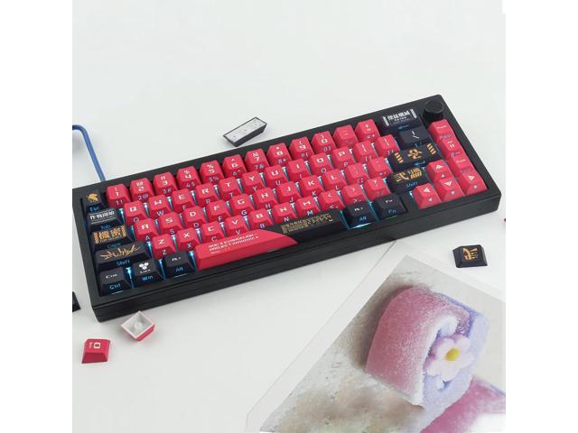 JOMKIZ PBT Keycaps,129 Keys Dye Sublimation Cherry Profile Keycaps Side Engraved Transparent Keycap Set for Cherry MX Switches ASIN/ISO Layout...