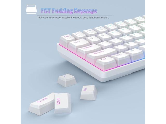 MageGee Portable 60% Mechanical Gaming Keyboard, Red Switch, PBT Pudding Keycaps RGB Backlit Compact 68 Keys Mini Wired Office Keyboard for Windows...