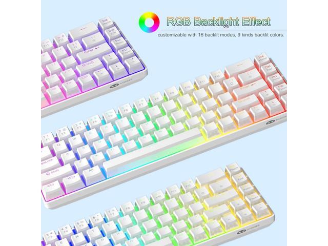 MageGee Portable 60% Mechanical Gaming Keyboard, Red Switch, PBT Pudding Keycaps RGB Backlit Compact 68 Keys Mini Wired Office Keyboard for Windows...