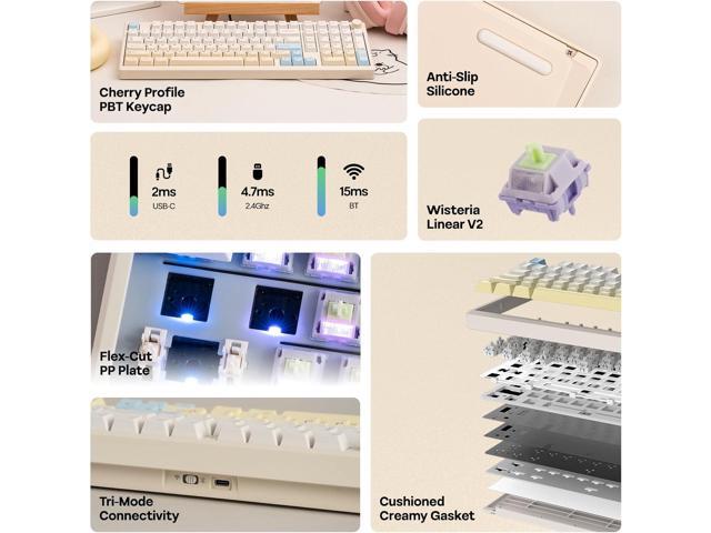 EPOMAKER Galaxy100 Lite QMK/VIA Gaming Keyboard with 8000mAh Battery and Numpad, 1800 Aluminum Mechanical Keyboard, USB-C/BT/2.4Ghz, Hot-Swap,...