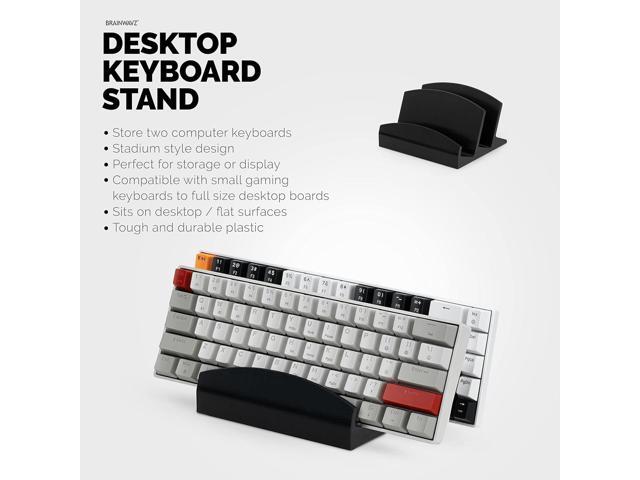BRAINWAVZ Dual Desktop Keyboard Stand Holder, Suitable for Small Gaming Keyboards and Large Full-Size Boards, Organize Your Workspace and Keeping...