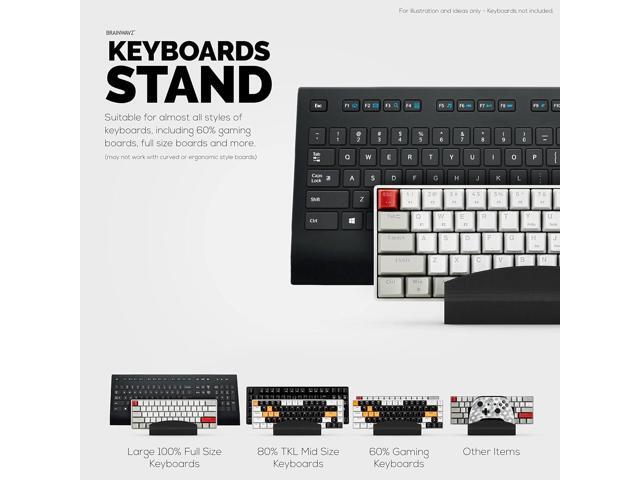 BRAINWAVZ Dual Desktop Keyboard Stand Holder, Suitable for Small Gaming Keyboards and Large Full-Size Boards, Organize Your Workspace and Keeping...
