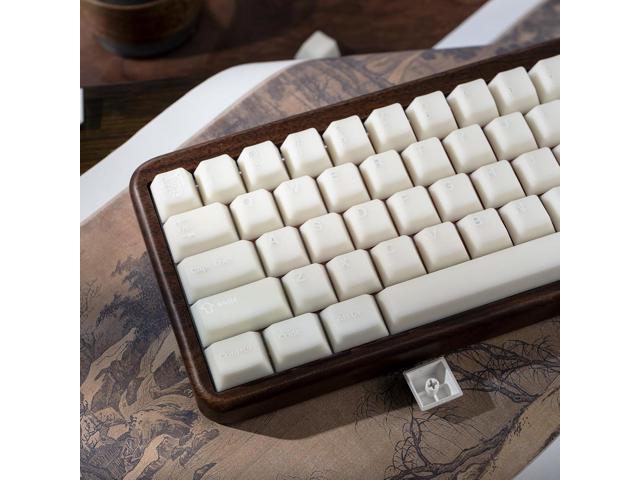 Milky White 114-Key PBT Keycaps - Minimalist Style, Double Shot Cherry Profile for ANSI Layout 61/87/104/108 Cherry MX Switches