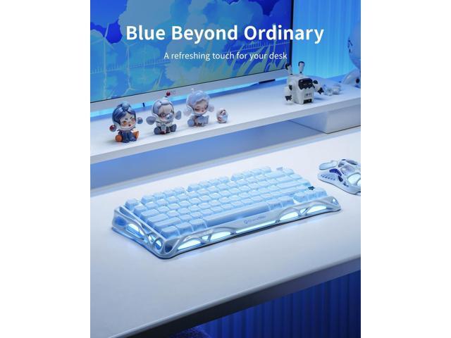 GravaStar Mercury K1 75% Blue Gaming Keyboard, Aluminum Alloy Mechanical Keyboard, Gasket Hot-Swap Socket, Linear Switches, RGB Backlit, Wireless...
