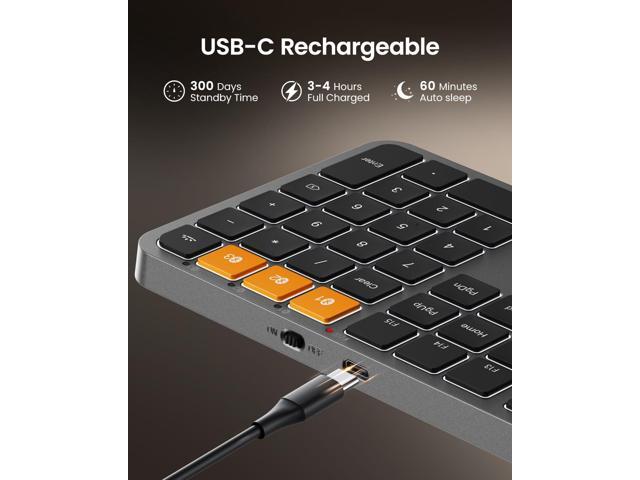 ProtoArc Backlit Bluetooth Keyboard for Mac, K100-A Wireless Quiet Keyboard for Mac, Low Profile, Full Size, Multi-Device, Rechargeable, No USB,...