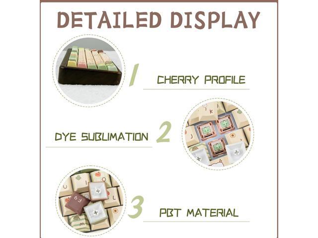 150 Keys Cute Keycaps, Dye Sublimation PBT Customized keycaps, Cherry Profile Keycaps Cartoon Bear Keycap Set for Cherry MX Gateron Switches...