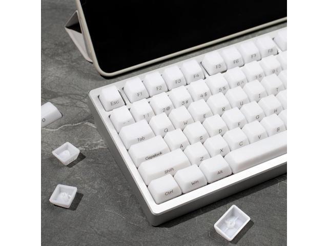 Sumgsn 130 Keys OEM Profile Shine Through White Keycaps Set Translucent Keycaps Compatible with 61/64/87/104/108 Cherry Mx Switches Mechanical...
