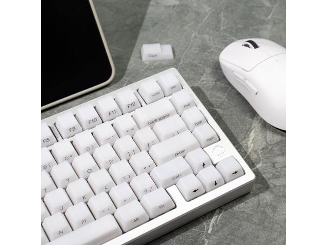 Sumgsn 130 Keys OEM Profile Shine Through White Keycaps Set Translucent Keycaps Compatible with 61/64/87/104/108 Cherry Mx Switches Mechanical...