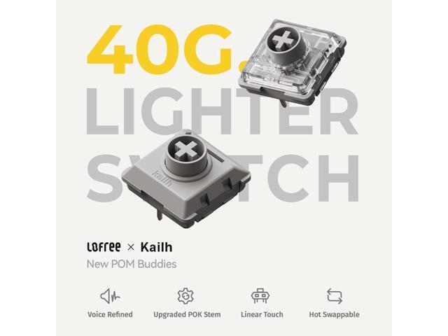 Lofree Hades Low-Profile POM Switches 45g Linear Type (Flow/Flow Lite Exclusive) - Hot-Swappable Keyboard Switches (106pcs + Puller) Silent