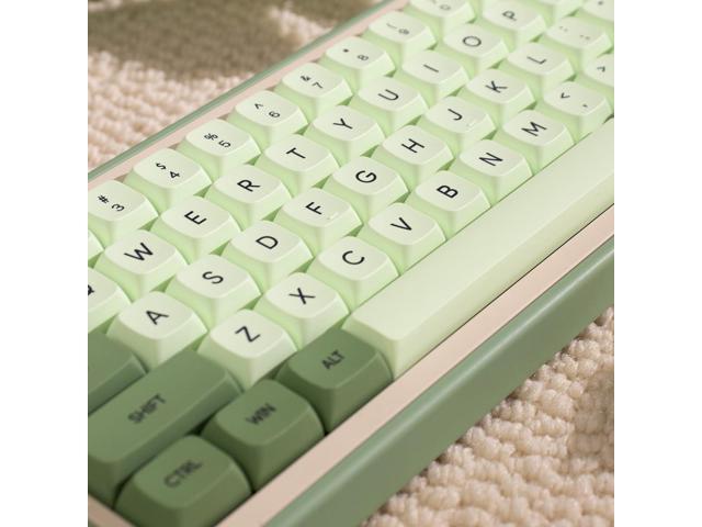 Matcha Green Keycaps 124 Keys XDA Profile Dye Sub PBT Keycaps Set Fit for 60% 65% 95% Cherry Mx Switches Mechanical Keyboards
