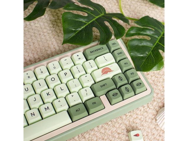 Matcha Green Keycaps 124 Keys XDA Profile Dye Sub PBT Keycaps Set Fit for 60% 65% 95% Cherry Mx Switches Mechanical Keyboards