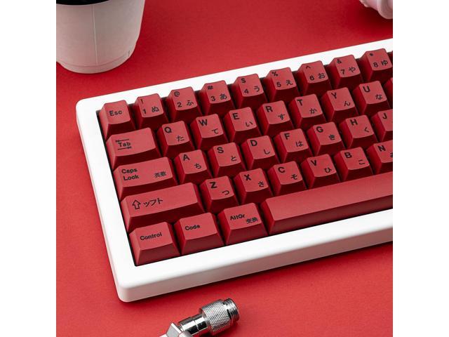 140 Keys PBT Japanese Keycaps Cherry Profile Key Caps DYE-Sub Red Keycap Minimalist Style Customized Keycaps Set Compatible with Cherry MX Switches...