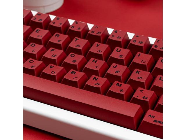 140 Keys PBT Japanese Keycaps Cherry Profile Key Caps DYE-Sub Red Keycap Minimalist Style Customized Keycaps Set Compatible with Cherry MX Switches...