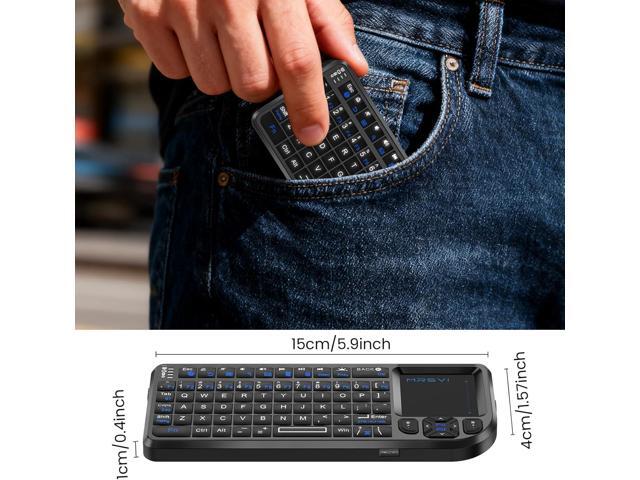 Mini Keyboard with Touchpad, Bluetooth + 2.4G Dual-Mode Ultra-Thin Portable Keyboard Rechargeable Keyboard with 7-Color Backlit for...