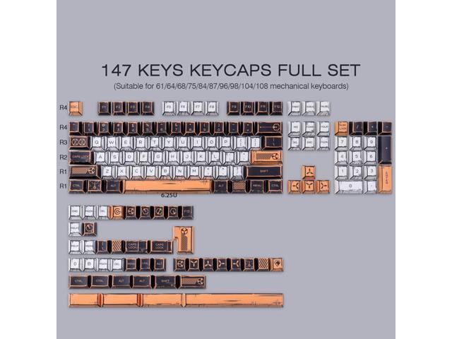 Tsungup PBT Manga Keycaps Set,147 Keys Retro Custom Japenese Anime Style Keycaps Cherry Profile Dye-sub Key Caps Keyboard Keycaps for 60%, 65%,...