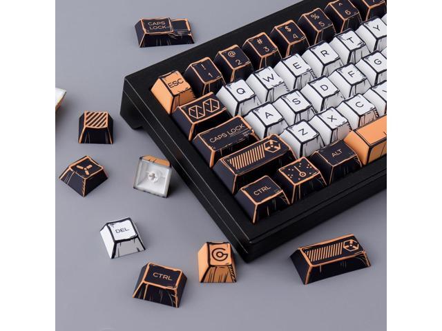 Tsungup PBT Manga Keycaps Set,147 Keys Retro Custom Japenese Anime Style Keycaps Cherry Profile Dye-sub Key Caps Keyboard Keycaps for 60%, 65%,...