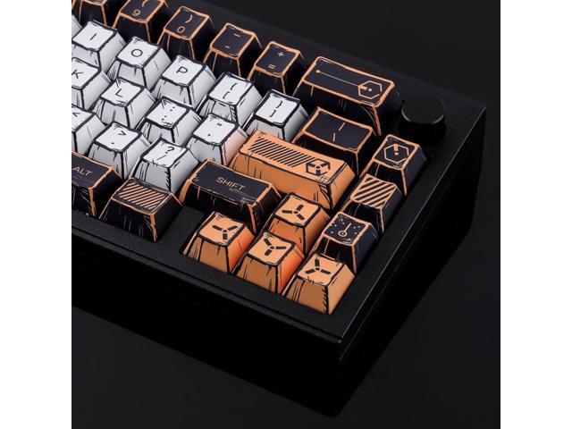Tsungup PBT Manga Keycaps Set,147 Keys Retro Custom Japenese Anime Style Keycaps Cherry Profile Dye-sub Key Caps Keyboard Keycaps for 60%, 65%,...