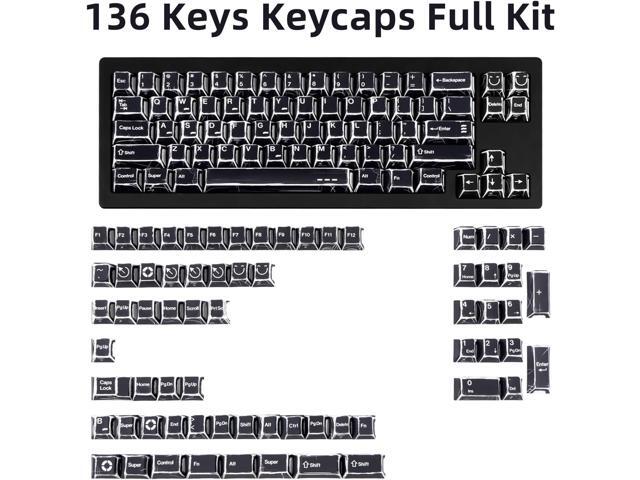 PBT Keycaps 136 Keys Manga Theme Custom Keycaps Set, Cherry Profile Dye-Sublimation Black Key Caps for 61/64/68/84/87/100/104/108 Cherry Gateron MX...