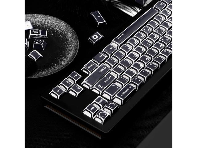 PBT Keycaps 136 Keys Manga Theme Custom Keycaps Set, Cherry Profile Dye-Sublimation Black Key Caps for 61/64/68/84/87/100/104/108 Cherry Gateron MX...