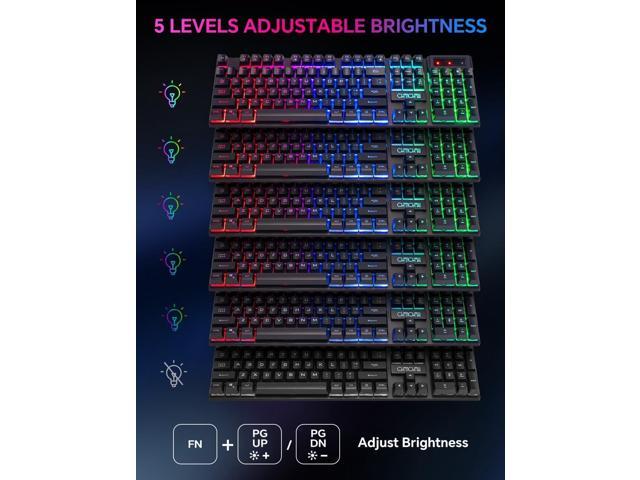 CHONCHOW Wireless Gaming Keyboard, 104 Key Rechargeable Rainbow LED Light Up Wireless Keyboard, for PC PS4 PS5 Xbox One Laptop, Teclado...