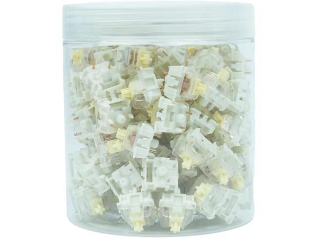 GATERON Jupiter Banana Keyboard Switches, Tactile 59gf RGB LED 5 Pin Factory Pre-lubed Key Switches for MX Mechanical Keyboard(Banana,110PCS)