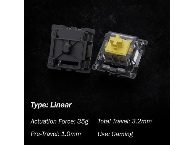 Gateron KS-15 Optical Switches for MX Mechanical Gaming Keyboard 35g Force Linear Clear Top RGB Switches for Backlit Keyboard (65 PCS, Yellow)
