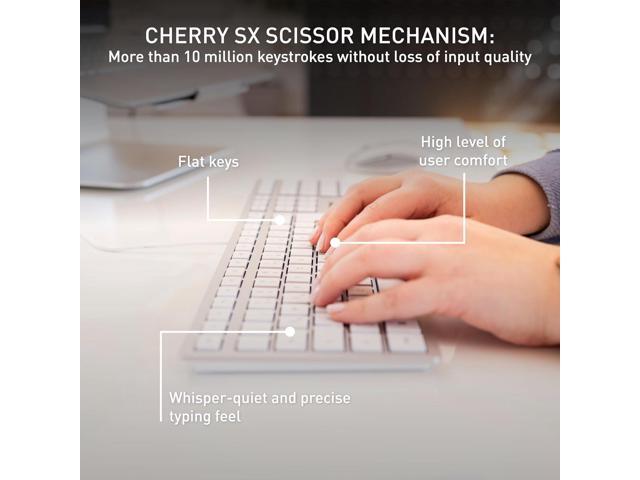 Cherry KC 6000 Slim Keyboard - USB Interface - English (US) - SX Keyswitch (White)