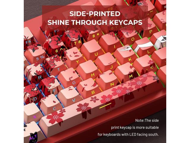XVX Japanese Anime Keycaps, Double Shot PBT Keycap Set, Shine Through Keyboard Keycaps, Cherry Profile Dye-Sub Key Caps for Mechanical Keyboards...