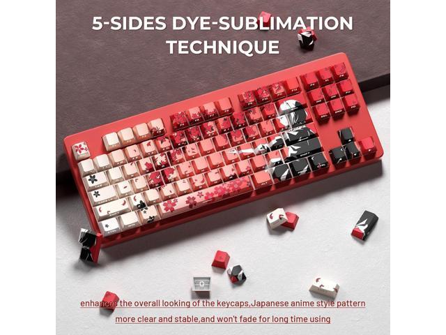XVX Japanese Anime Keycaps, Double Shot PBT Keycap Set, Shine Through Keyboard Keycaps, Cherry Profile Dye-Sub Key Caps for Mechanical Keyboards...