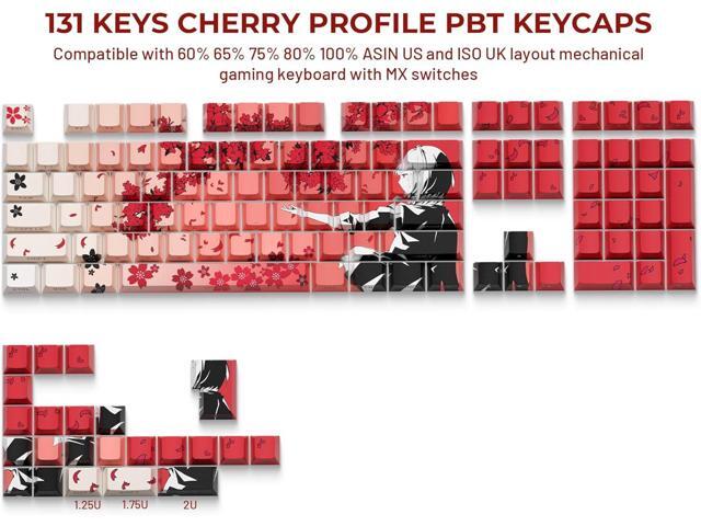 XVX Japanese Anime Keycaps, Double Shot PBT Keycap Set, Shine Through Keyboard Keycaps, Cherry Profile Dye-Sub Key Caps for Mechanical Keyboards...