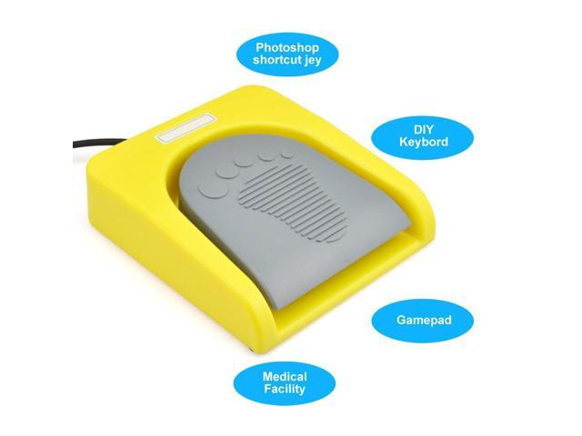 iKKEGOL USB Single Foot Switch Control One Key Customized Computer Keyboard Action Pedal HID Yellow