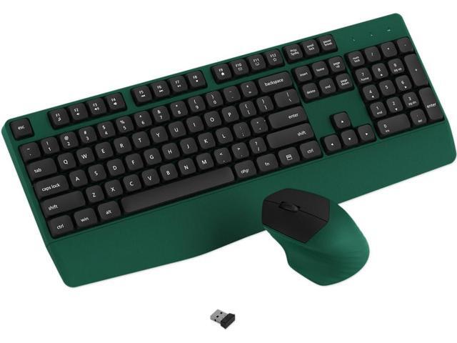 Wireless Keyboard and Mouse Combo, Ergonomic Keyboard with Wrist Rest, 2.4Ghz Wireless Connection, Compatible with PC/Laptop/Windows/Mac for Home...