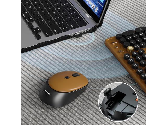 Colorful Wireless Computer Keyboards Mouse Combos, UBOTIE Polychrome Round Keycaps Retro PC Keyboards 2.4GHz Radio Frequency Connection with...