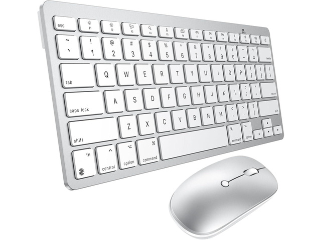 Wireless Keyboard and Mouse Combo for Mac, 14 Media Shortcuts Keyboard with Adjustable DPI Mouse, Slim & Portable Design, Stable Bluetooth...