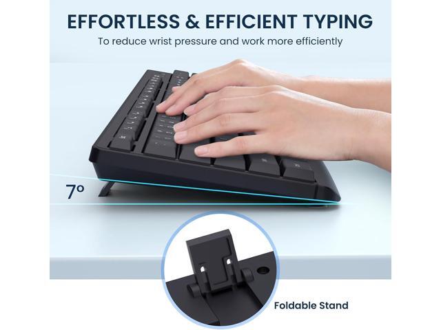 Wireless Keyboard and Mouse Combo, COLIKES 2.4G USB Cordless Mouse and Keyboard, 3 Level DPI Slim Ergonomic, Responsive Plug & Play for Computer...