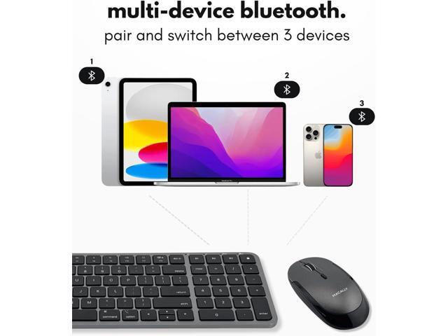 Macally Bluetooth Mac Keyboard and Mouse (Compact, Multi Device, Rechargeable) - Wireless Apple Keyboard and Mouse Combo - for Mac mini/Studio,...